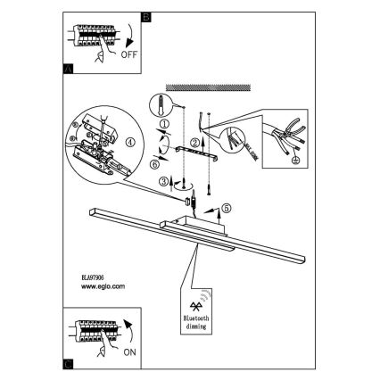 Eglo - LED RGB dimmbare aufgesetzte Deckenleuchte FRAIOLI-C LED/34W/230V