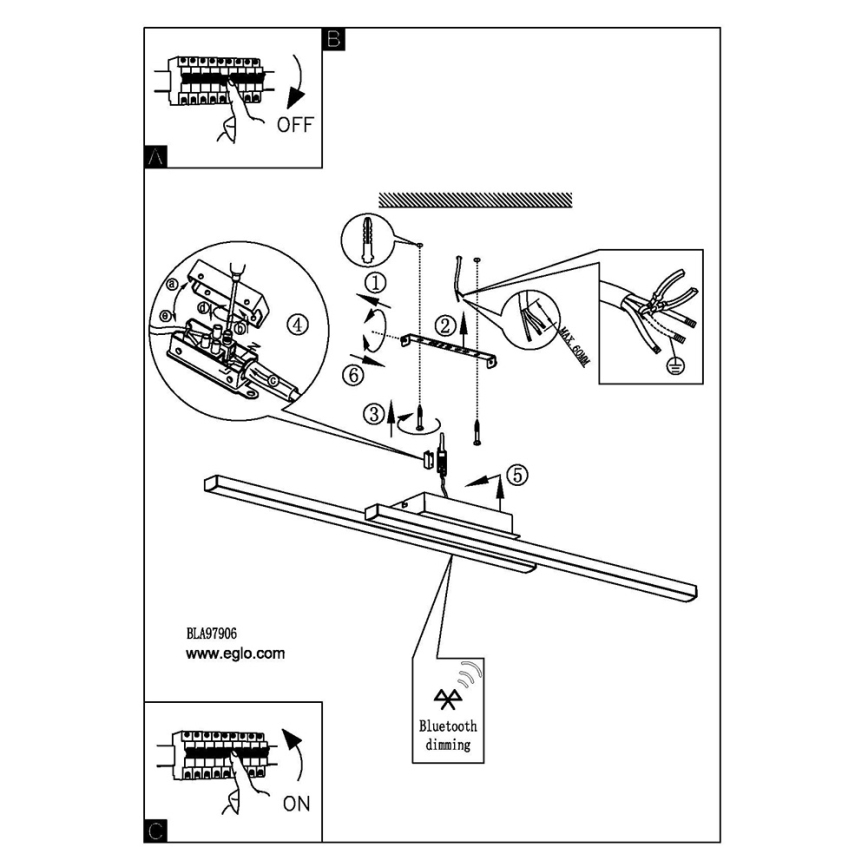 Eglo - LED RGB dimmbare aufgesetzte Deckenleuchte FRAIOLI-C LED/34W/230V