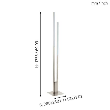 Eglo - LED Dimmbare Stehlampe FRAIOLI-C 2xLED/17W/230V