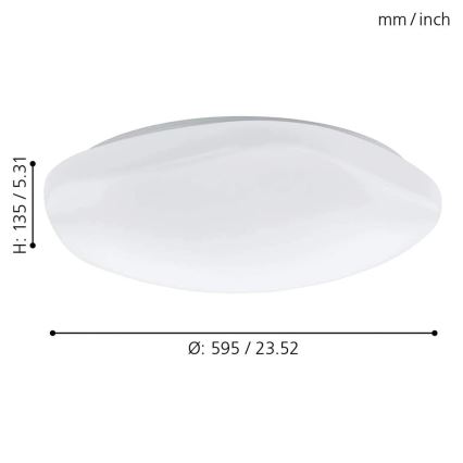 Eglo 97921 - LED-RGB-dimmbare Deckenleuchte TOTARI-C LED/34W/230V + Fernbedienung