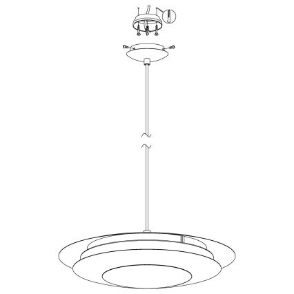 Eglo 98043 - LED RGBW Dimmbarer Kronleuchter an einer Schnur MONEVA-C LED/18W/230V