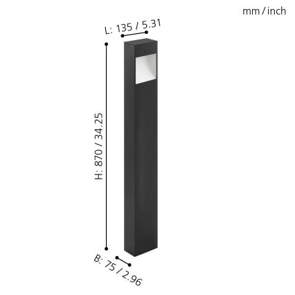 Eglo - LED Auβenlampe LED/10W/230V IP4Höhe 870