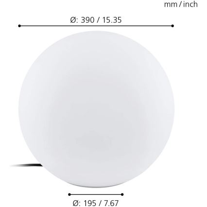 Eglo 98106 - LED RGBW Außenleuchte MONTEROLO-C 1xLED/9W/230V IP65 Ø390