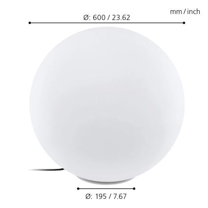 Eglo 98108 - LED RGBW Außenleuchte MONTEROLO-C, 9 W, 230 V, IP65, Ø 600 mm
