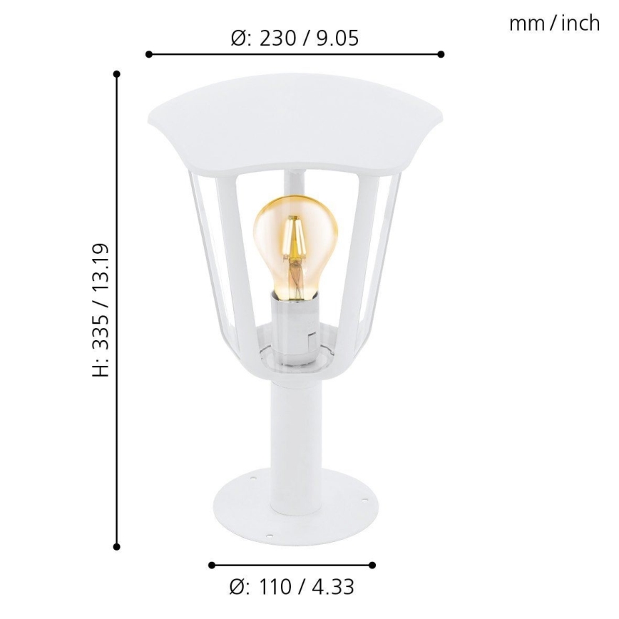 Eglo 98117 - Aussenlampe MONREALE 1xE27/60W/230V IP44 Höhe 335 weiß