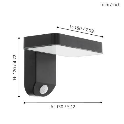 Eglo - LED-Solarwandleuchte mit Sensor LED/4,5W/3,7V IP44