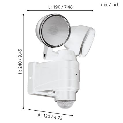 Eglo - LED-Außenleuchte mit Sensor 2xLED/4W/4xLR1IP44