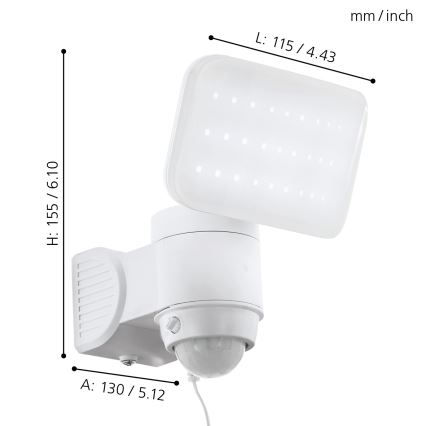 Eglo - LED Solare Wandleuchte mit Sensor LED/3,7V IP44