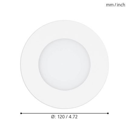 Eglo - Dimmbare LED-Einbauleuchte LED/5W/230V + Fernbedienung Ø 12 cm