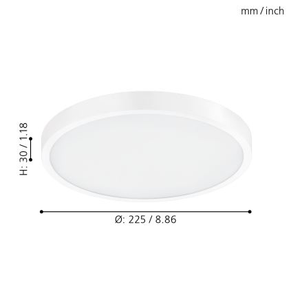 Eglo - LED dimmbare Deckenleuchte LED/14W/230V + Fernbedienung Ø 22,5 cm