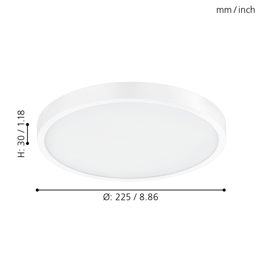 Eglo - LED dimmbare Deckenleuchte LED/14W/230V + Fernbedienung Ø 22,5 cm
