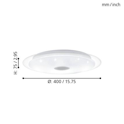 Eglo - LED Dimmbare Deckenleuchte LED/24W/230V + Fernbedienung