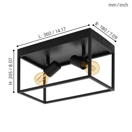 Eglo - Deckenleuchte 2xE27/40W/230V