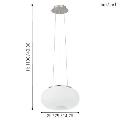 Eglo - Dimmbare Hängeleuchte (LED RGB) OPTICA-C LED/21W/230V d 37,5 cm