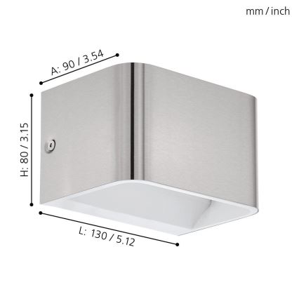 Eglo - LED-Wandleuchte LED/6W/230V 3000K matt Chrom