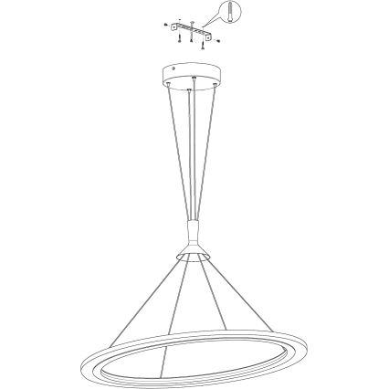 Eglo 98427 - RGB-LED, dimmbare Pendelleuchte HORNITOS-C mit Seilaufhängung LED/37W/230V + Fernbedienung