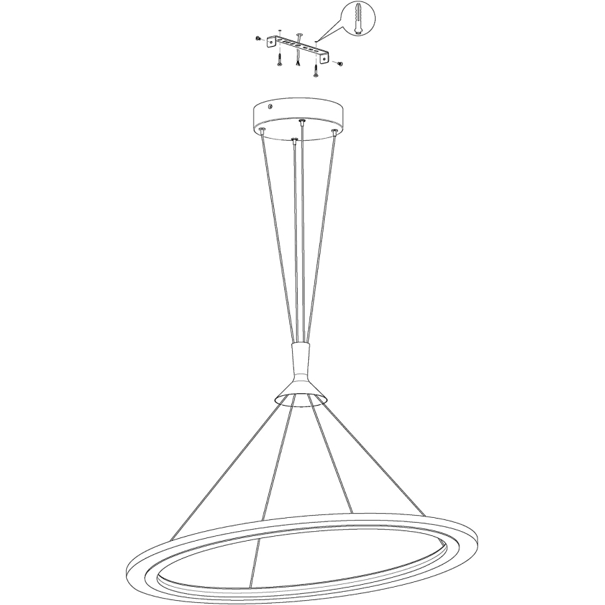 Eglo 98427 - RGB-LED, dimmbare Pendelleuchte HORNITOS-C mit Seilaufhängung LED/37W/230V + Fernbedienung