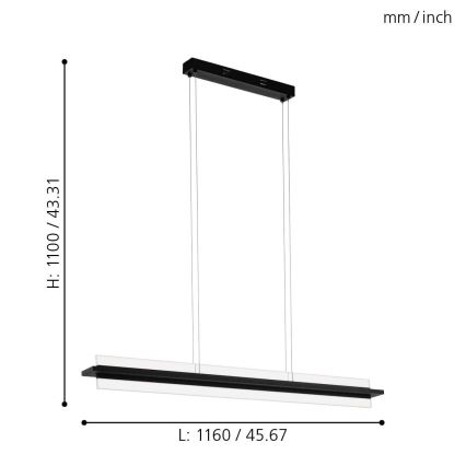 Eglo 98495 - Dimmbarer LED-Kronleuchter an einer Schnur SPADAFORA LED/15W/230V