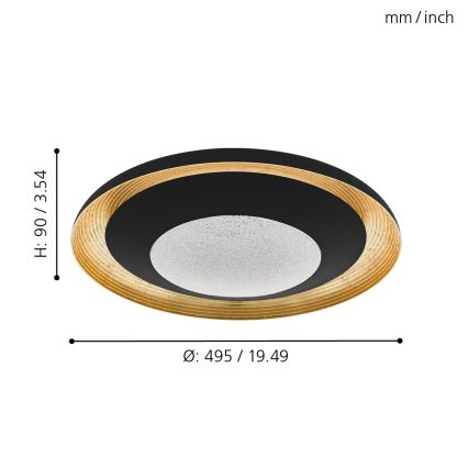 Eglo - LED Dimmbare Deckenleuchte LED/24,5W/230V + Fernbedienung