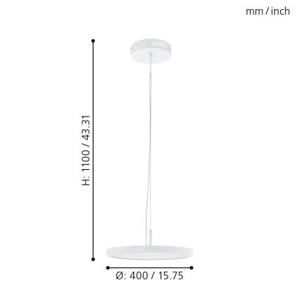 Eglo - LED-RGB-Dimm-Kronleuchter an Schnur CERIGNOLA-C LED/21W/230V + Fernbedienung