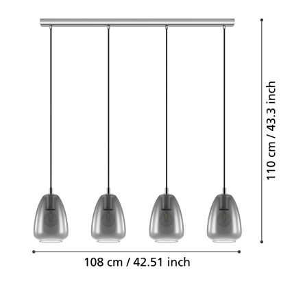 Eglo - Hängeleuchte 4xE27/40W/230V