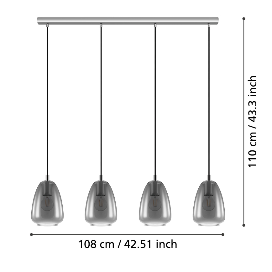 Eglo - Hängeleuchte 4xE27/40W/230V