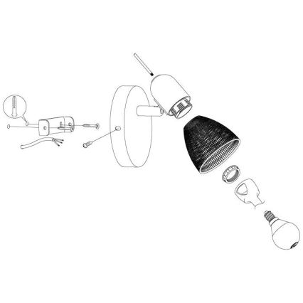 Eglo - Wandscheinwerfer 1xE14/28W/230V