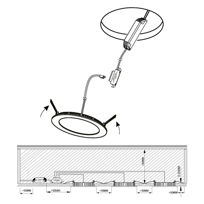Eglo - SET 3x LED-Einbauleuchte für Badezimmer FUEVA 1xLED/2,8W/230V IP44 glänzendes Chrom