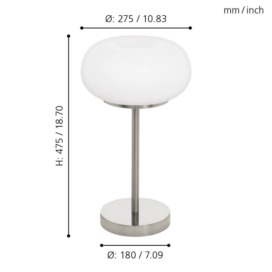 Eglo - Dimmbare Tischleuchte (LED RGB) OPTICA-C LED/16W/230V d 27,5 cm