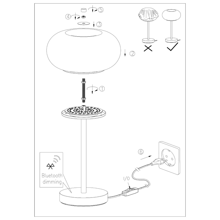 Eglo - Dimmbare Tischleuchte (LED RGB) OPTICA-C LED/16W/230V d 27,5 cm