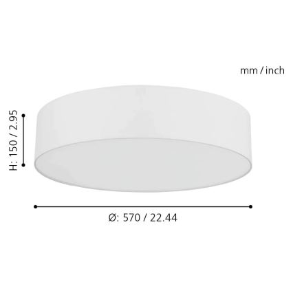 Eglo - LED RGB Dimmbare Deckenleuchte OMAO-C LED/33W/230V + FB