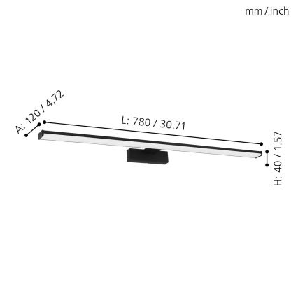 Eglo - LED-Spiegelbeleuchtung für Badezimmer LED/14W/230V 4000K 78 cm IP44
