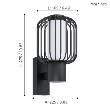 Eglo - Außenwandbeleuchtung 1xE27/28W/230V IP44