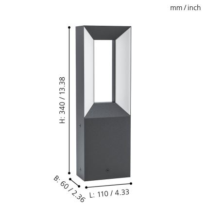 Eglo - LED-Außenleuchte 2xLED/5W/230V IP44 34 cm