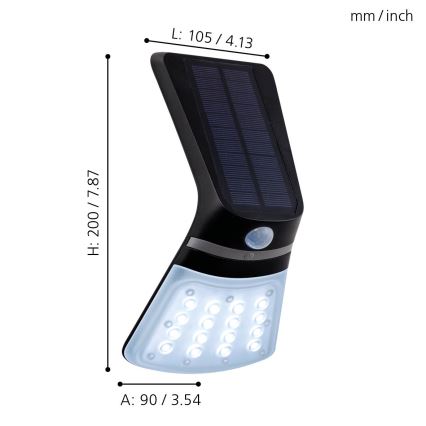 Eglo - LED-Solarleuchte mit Sensor LED/2W/3,7V 1200 mAh IP44