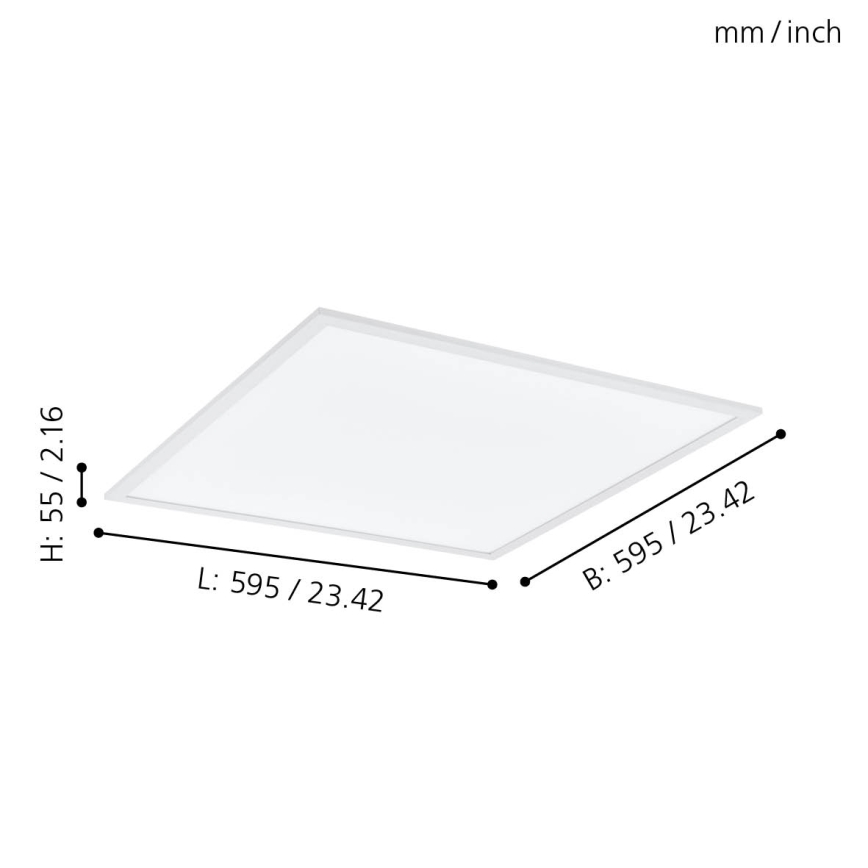 Eglo - Dimmbare RGBW-Deckenleuchte LED/32,5W/230V 2700-6500K 60x60 cm + Fernbedienung