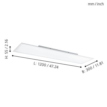 Eglo - Dimmbare RGBW-Deckenleuchte LED/32,5W/230V 2700-6500K 120x30 cm + Fernbedienung