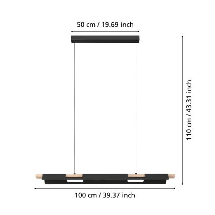 Eglo -  LED-dimmbare Pendelleuchte an Kabel LED/27W/230V