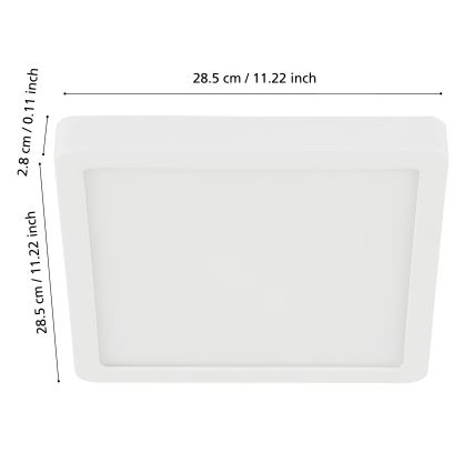 Eglo - Dimmbare LED-Badezimmer-Deckenleuchte LED/19,5W/230V 2700-6500K IP44 ZigBee 28,5x28,5 cm