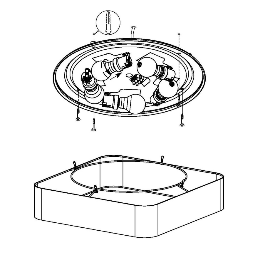 Eglo - Deckenleuchte 5xE27/25W/230V