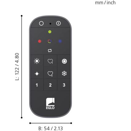 Eglo - Fernbedienung 2xAAA Bluetooth ZigBee