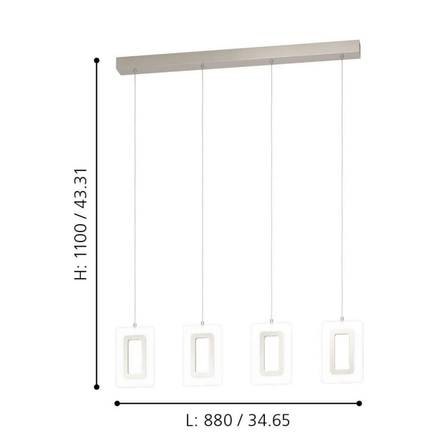 Eglo 99107 - LED-Hängeleuchte ENALURI an Kabel, 4×LED/5,4W/230V
