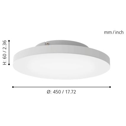 Eglo - LED-RGB-Dimmer-Deckenleuchte TURCONA-C LED/20W/230V + Fernbedienung