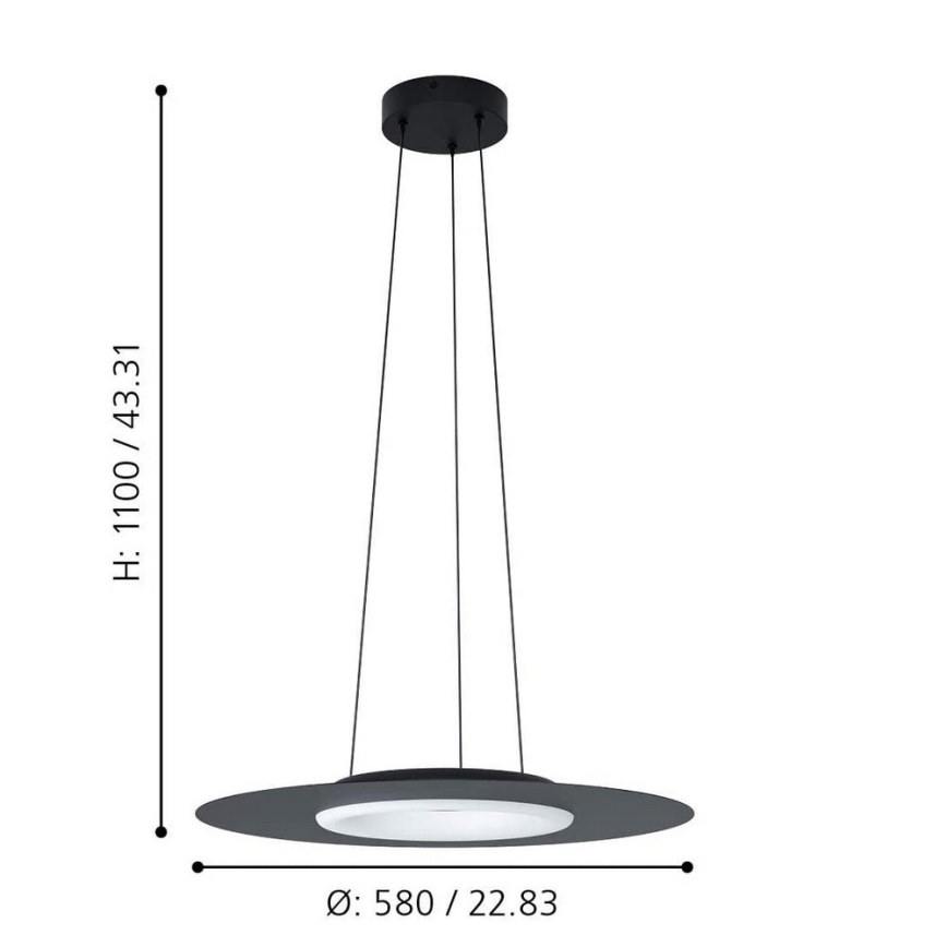 Eglo - LED RGB Hängeleuchte COMPO ROSSO-C LED/16W/230V + FB