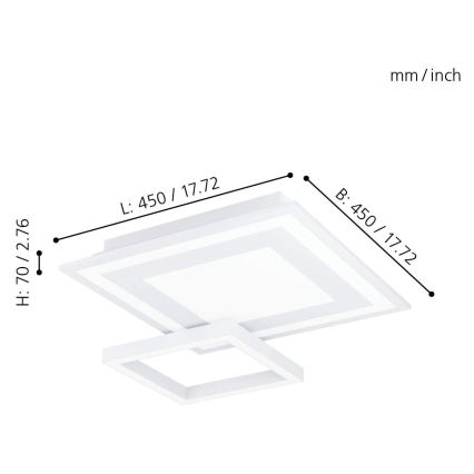 Eglo - LED RGB Deckenleuchte SAVATAEILA-C LED/20W/230V + FB