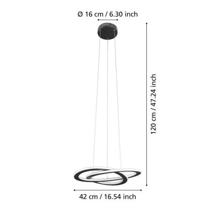 Eglo 99396 - LED-Pendelleuchte an Kabel ROLIMARE LED/35W/230V