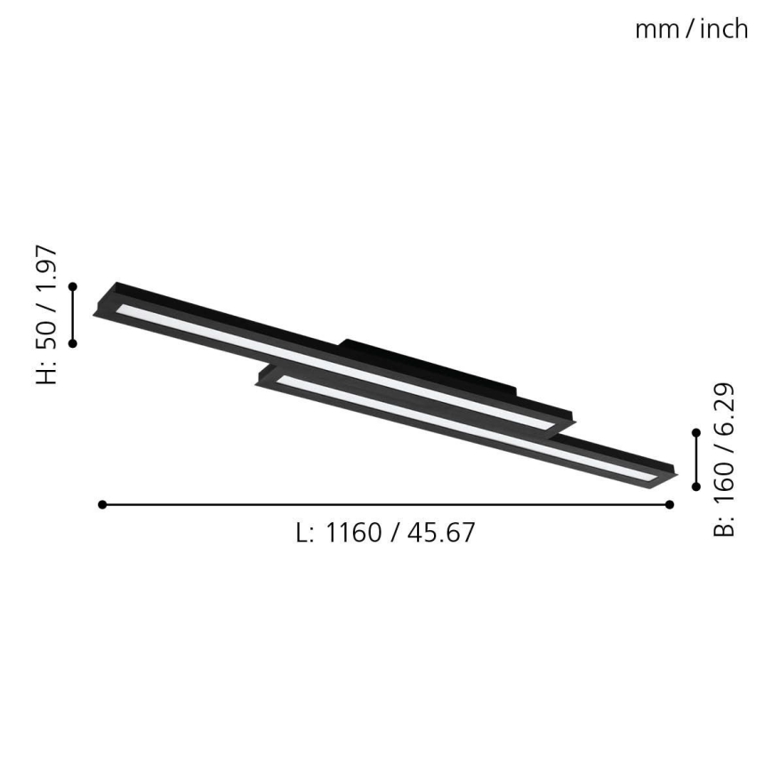 Eglo - LED RGB dimmbare Deckenleuchte SALITERAS-C 2xLED/10W/230V