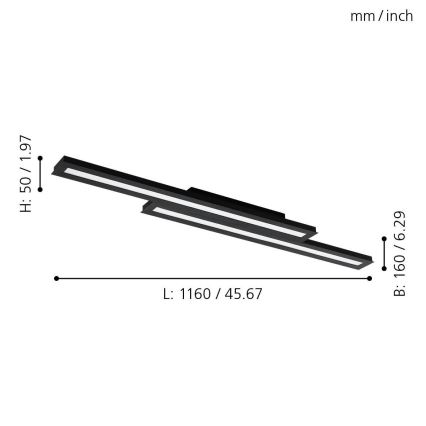 Eglo - LED-RGB-Dimmer-Deckenleuchte SALITERAS-C 2xLED/10W/230V