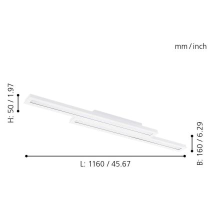 Eglo - LED-RGB dimmbare Deckenleuchte SALITERAS-C 2xLED/10W/230V