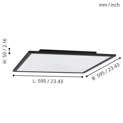 Eglo - LED RGB dimmbare Deckenleuchte SALOBRENA-C LED/30,5W/230V + Fernbedienung